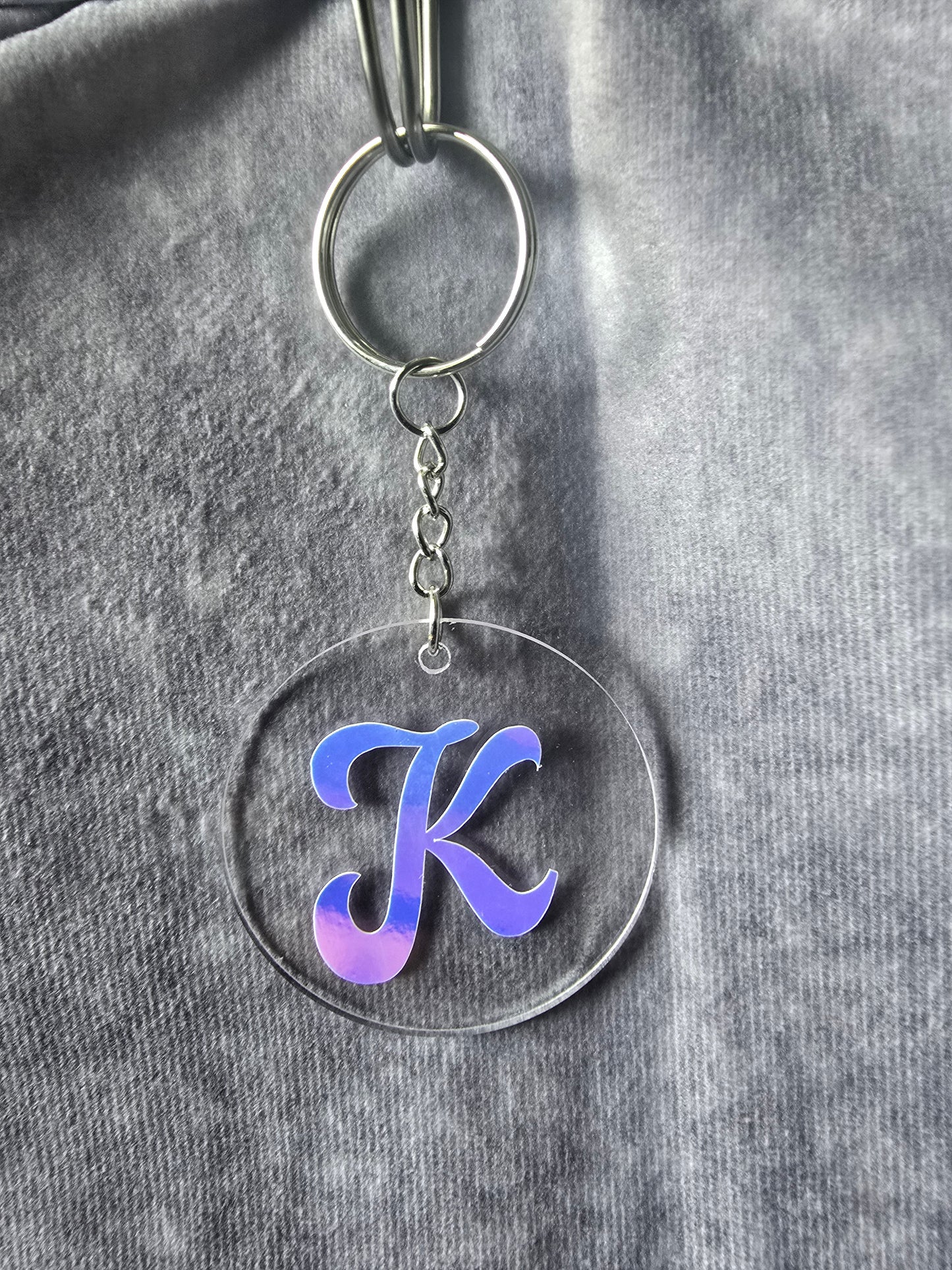 Acrylic Round Initial Keychain
