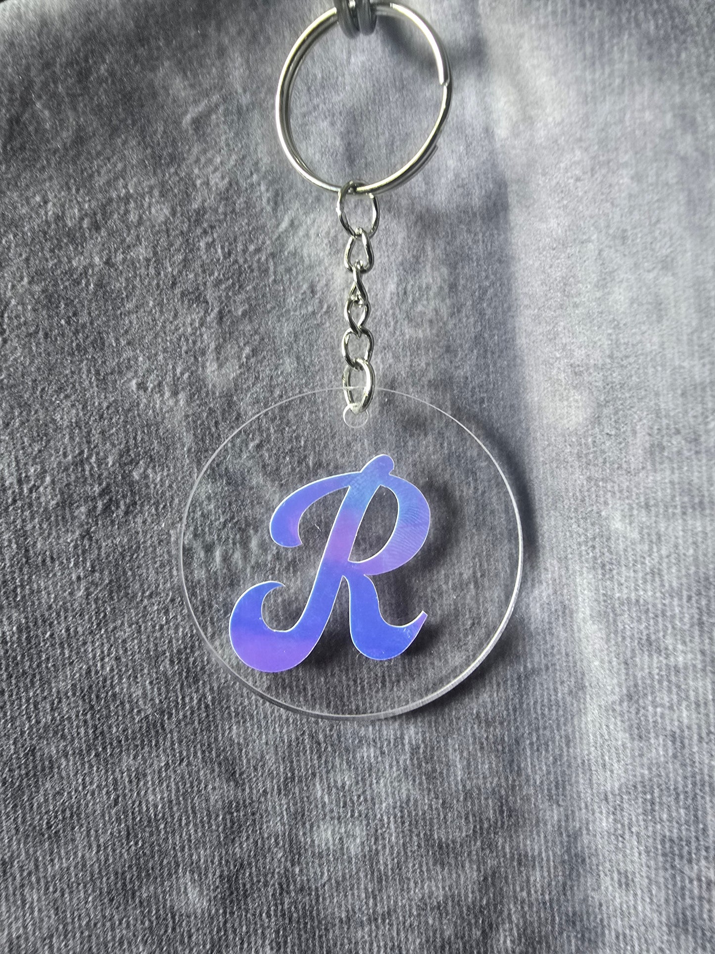Acrylic Round Initial Keychain